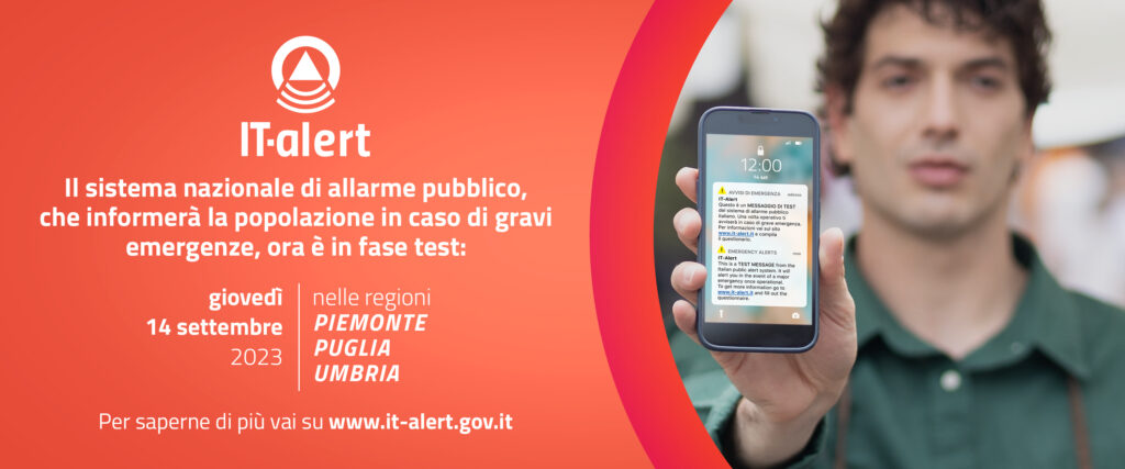 Sistema di allarme pubblico IT-alert – Giov.14/9 Fase di sperimentazione Regione Umbria